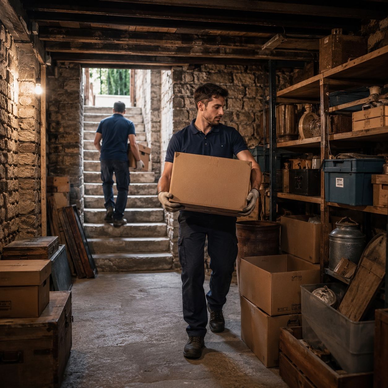 Débarras de cave avec évacuation de cartons et objets stockés en Côtière