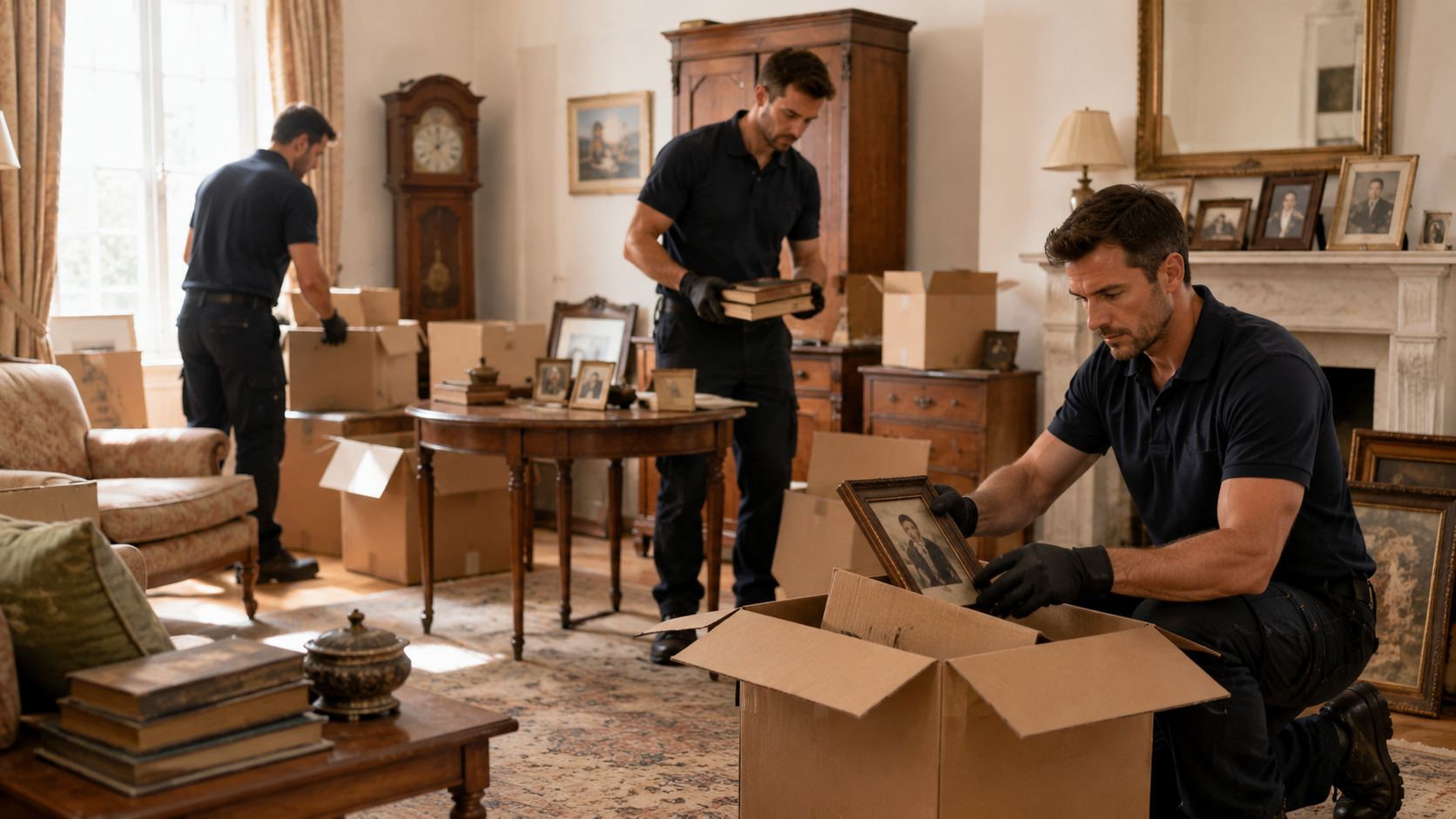 Débarras soigné d'un salon ancien dans le cadre d'une succession